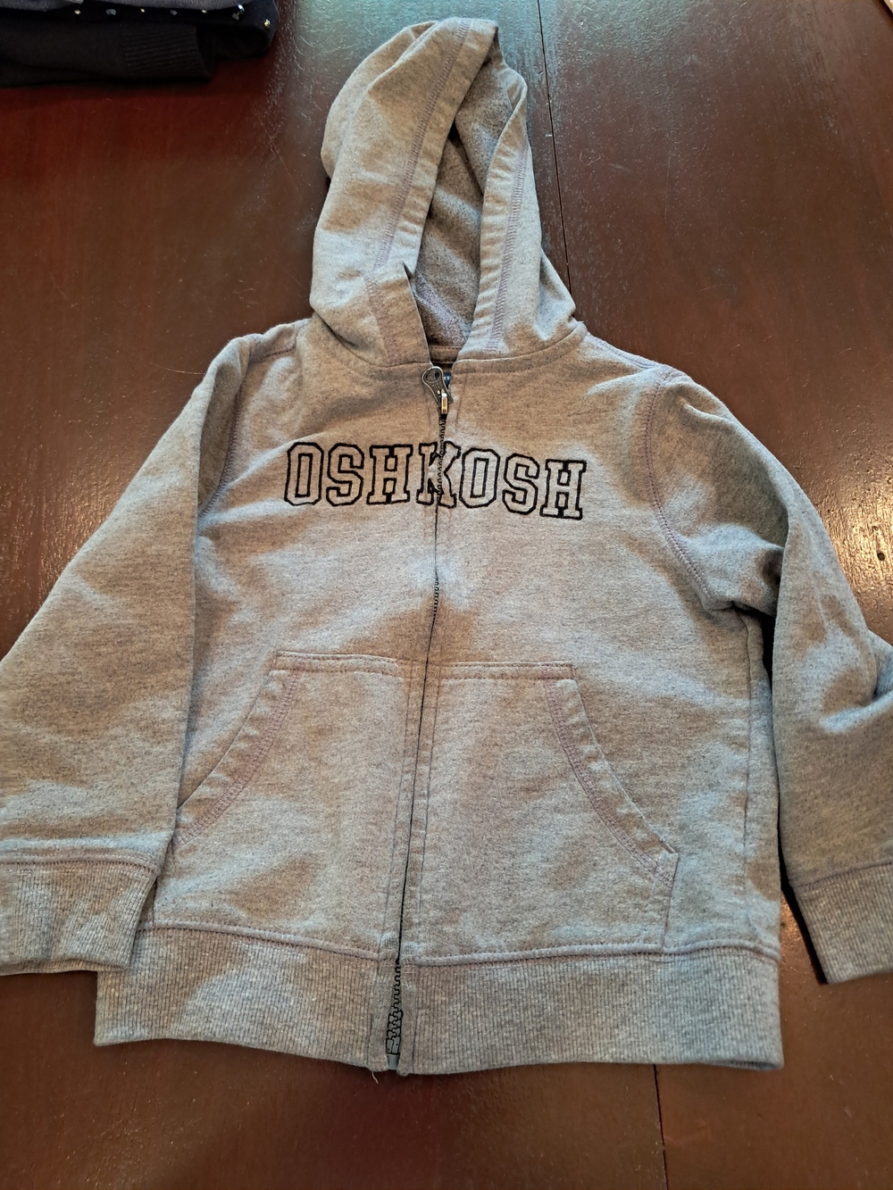 OshKosh B'gosh Light Gray Hooded Zip-Up Sweatshirt